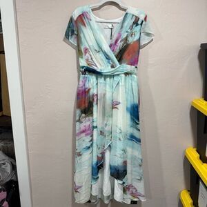 New Watercolor Midi Dress Size XL